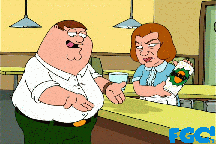 Peter Griffin and Rosie from Bounty on Family Guy
