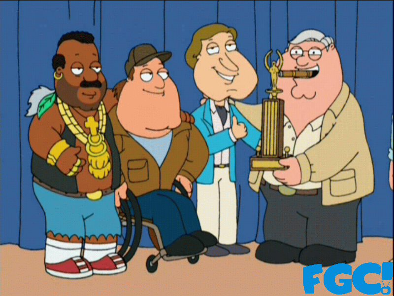 Family_Guy%20Peter,Joe,Cleveland%20and%20Quagmire%20as%20The%20A-Team,Brian%20Goes%20Back%20To%20College.gif