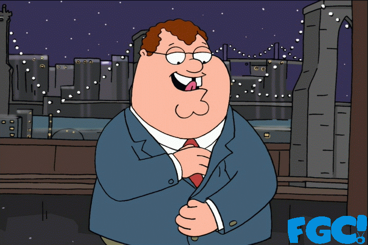 Peter Griffin as David Letterman in a Family Guy cutaway